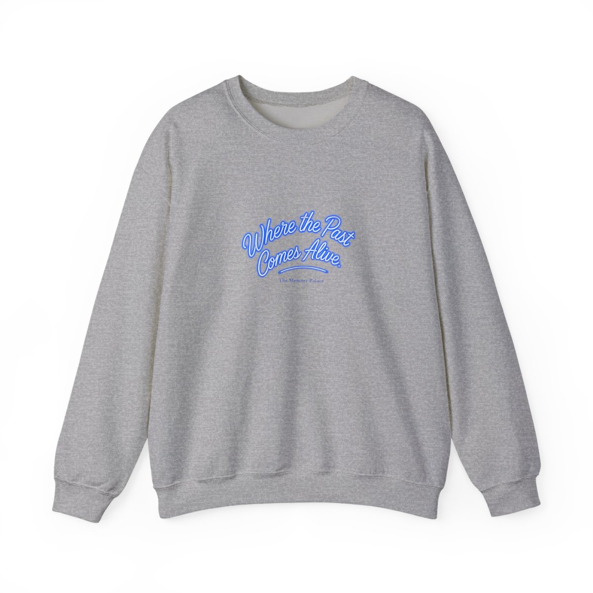 The Memory Palace "Where the Past Comes Alive." Crewneck - alternate angle 2, merchandise
