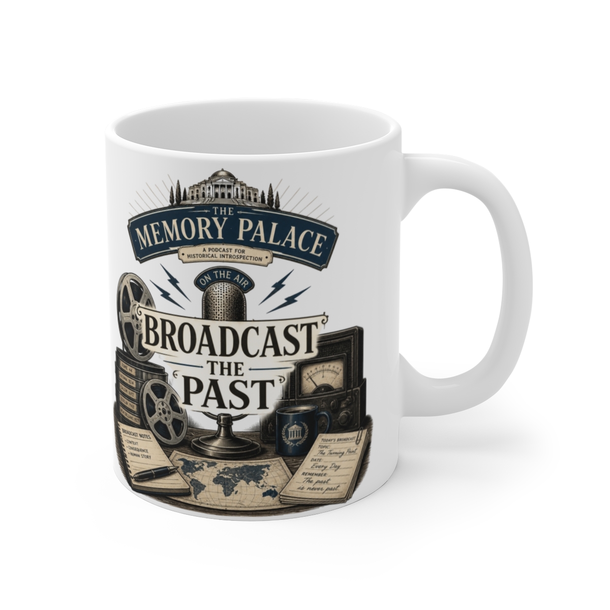 The Memory Palace "Broadcast the Past" White Mug
