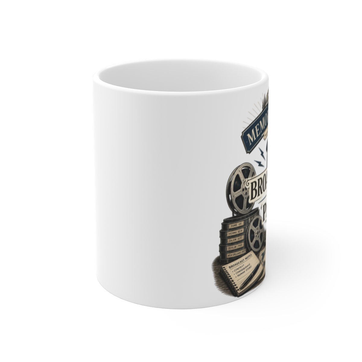 The Memory Palace "Broadcast the Past" White Mug - alternate angle 1, merchandise