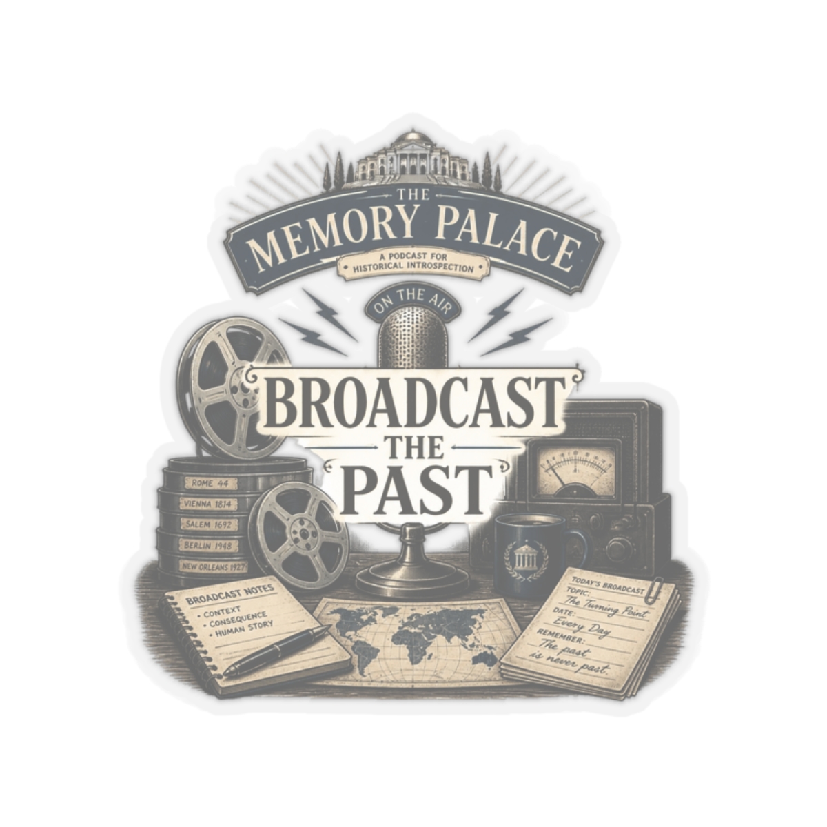The Memory Palace "Broadcast the Past" Sticker