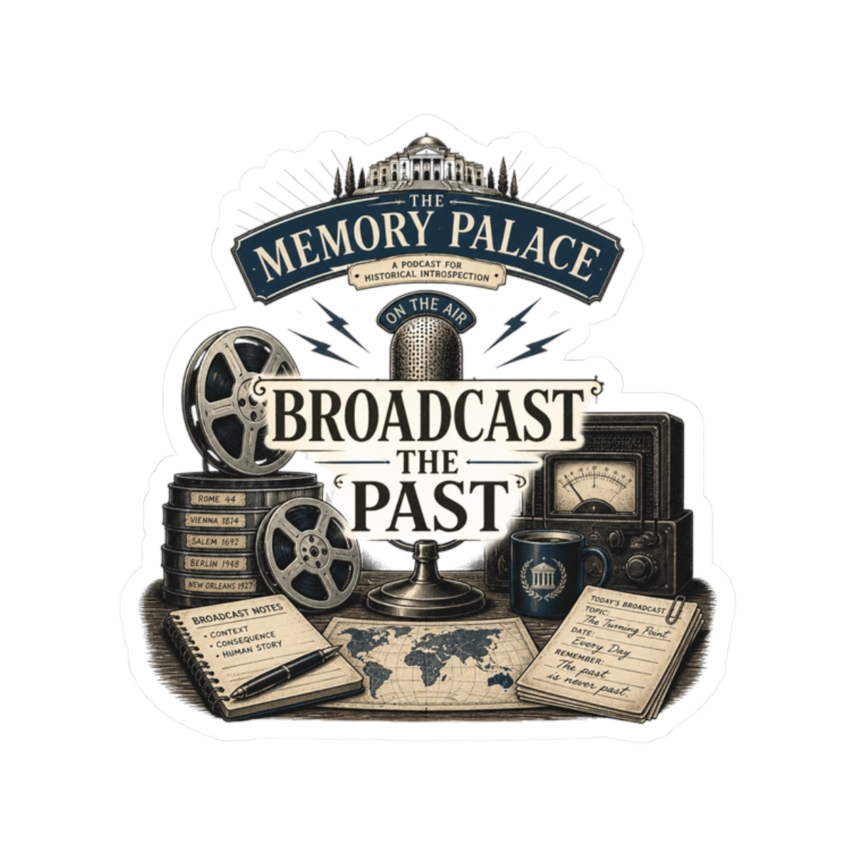The Memory Palace "Broadcast the Past" Sticker - Official Stickers merchandise