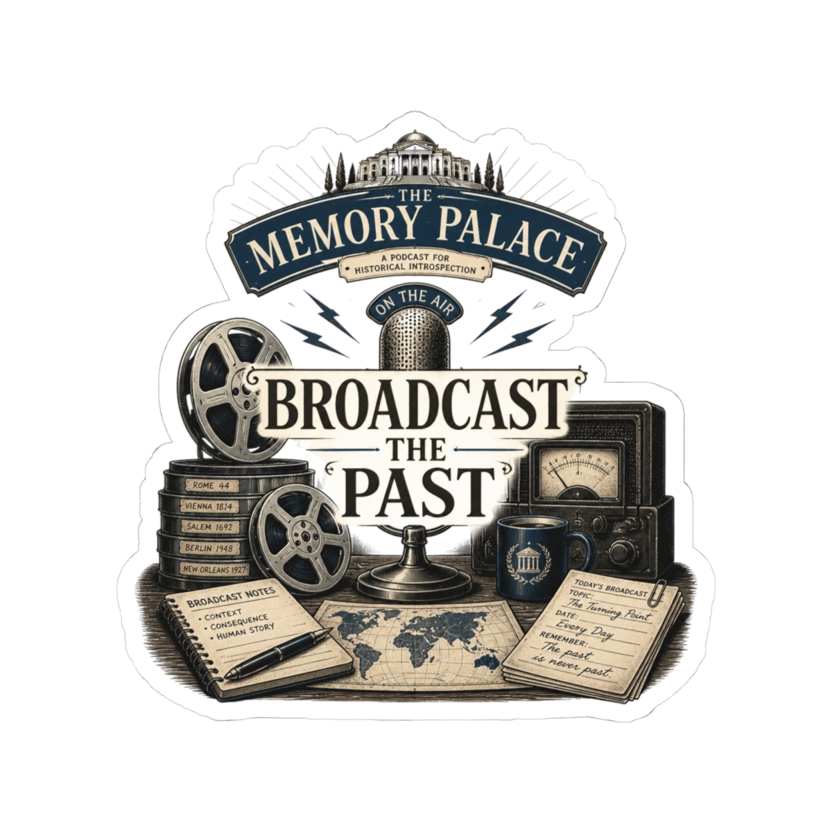 The Memory Palace "Broadcast the Past" Sticker
